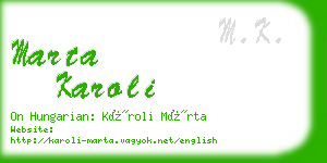 marta karoli business card